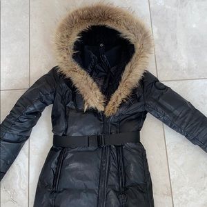 RUDSAK Black Down-filled winter coat w/ fur hood